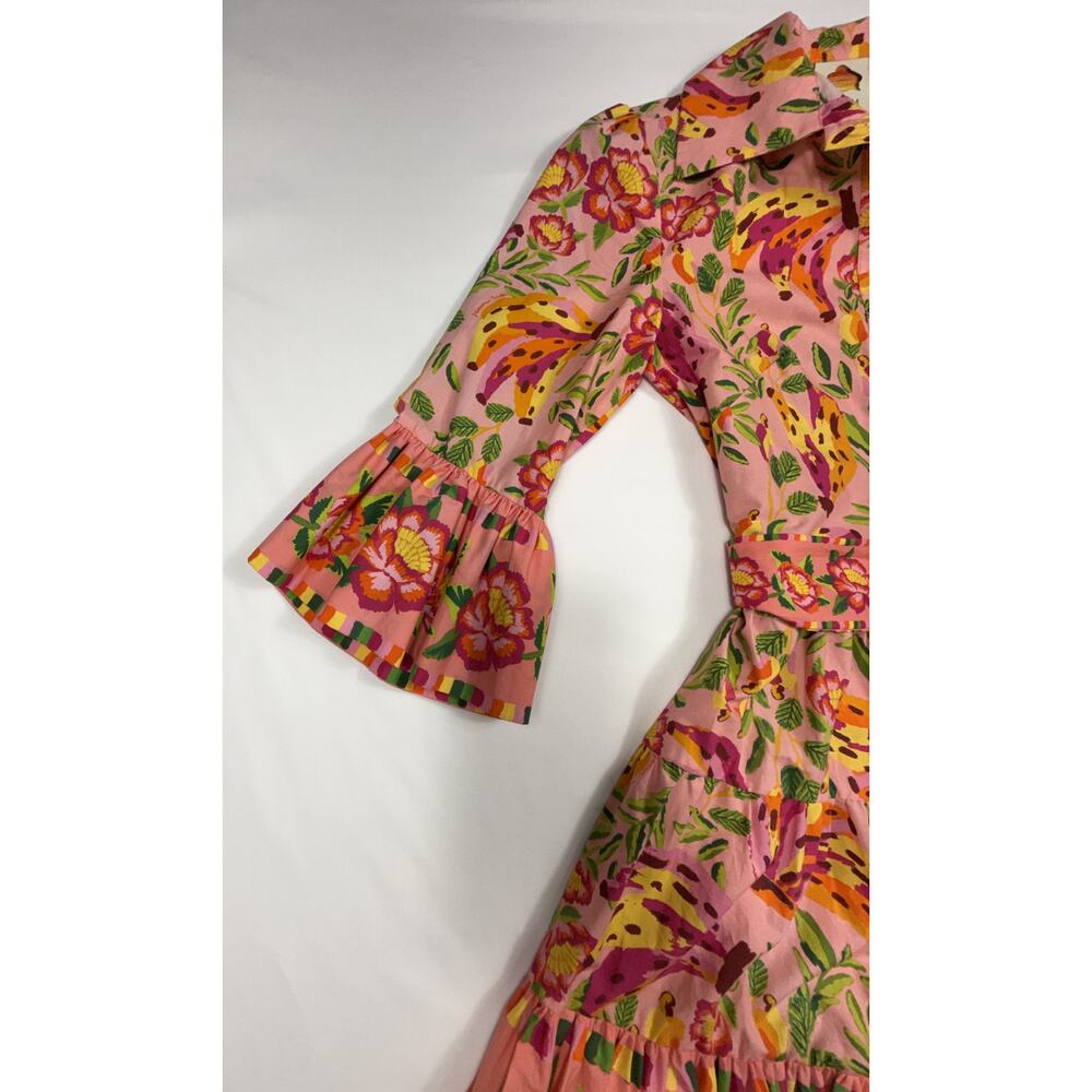 Anthropologie Farm Rio Painted Bananas Pink Mini Dress 100% cotton XS dress - Picture 4 of 12